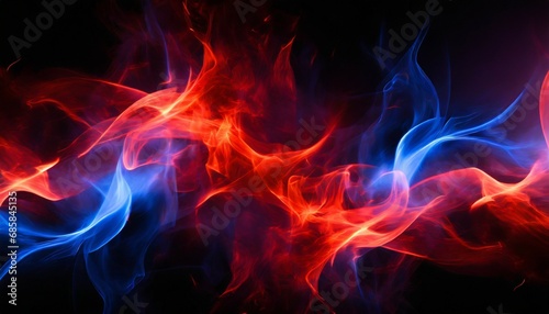 red and blue fire on balck background © Florence