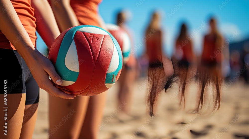 player holding a volleyball