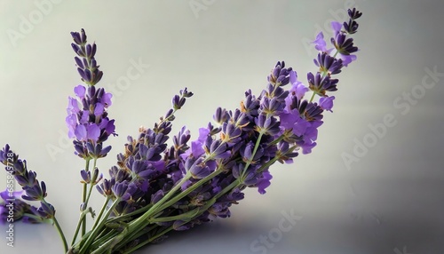 beautiful lavender flowers on white background