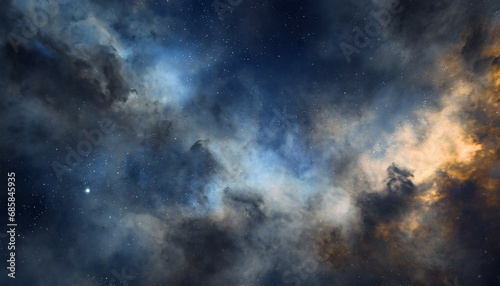 outer space background dark cosmic void with stars interstellar medium dust clouds and gas astronomy wallpaper