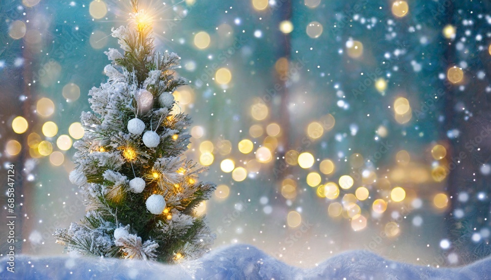 christmas winter blurred background vertical image christmas tree with ...
