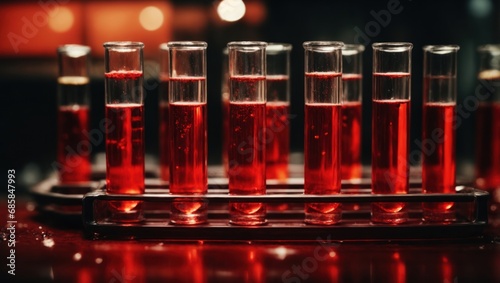 test tubes with red liquid tests research
