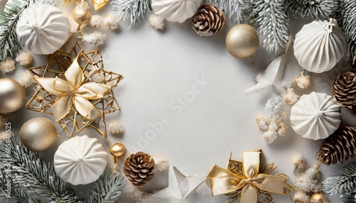 white christmas background with decorative frame