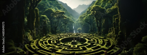 green maze in forest