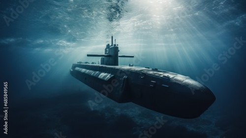 submarine in arctic waters photo