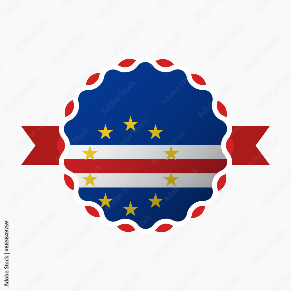 Creative Cape Verde Flag Emblem Badge Creative Cape Verde Flag Emblem Badge