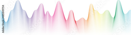 rainbow gradient wave element on transparent background for web design, social, or print projects. photo