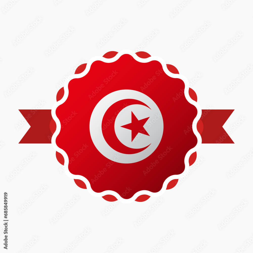 Obraz premium Creative Tunisia Flag Emblem Badge