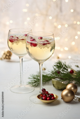 Christmas celebration with luxury champagne cocktail