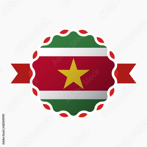 Free Download Creative Suriname Flag Emblem Badge - GFXLoad