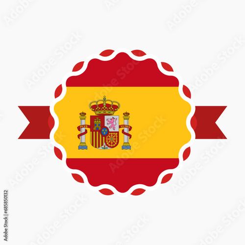 Free Download Creative Spain Flag Emblem Badge - GFXLoad