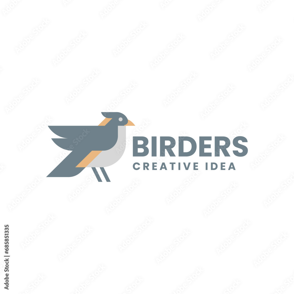 Obraz premium Vector Logo Illustration Bird Gradient Colorful Style