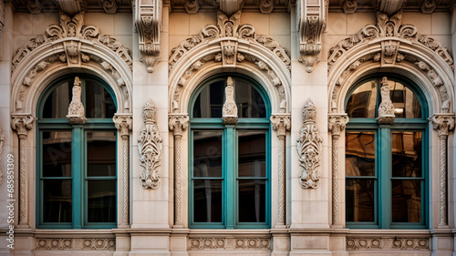 Architectural Elegance  A Photographic Exploration of Captivating Details - Windows  Doors  and Street Adornments. Generative AI