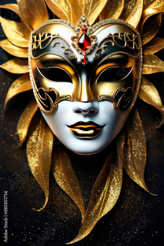 Masquerade magic concept: Venetian Mask Party.
