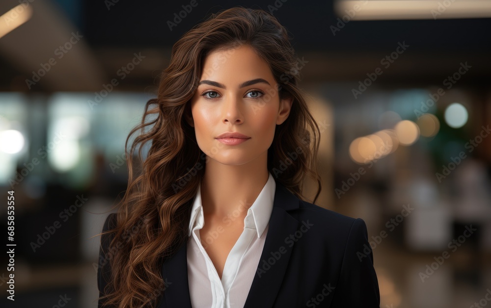 Naklejka premium A young attractive office going lady in a suit