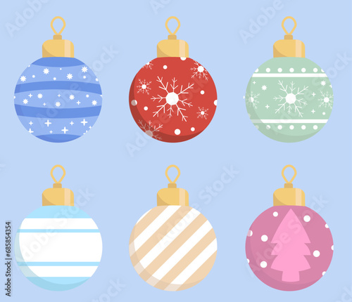 Flat chrismas balls collection