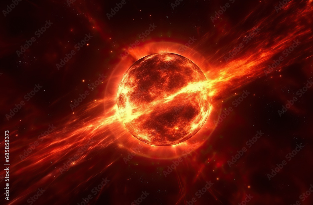 sun explosion on sun. red flames. sun explosion on sun. red flames.