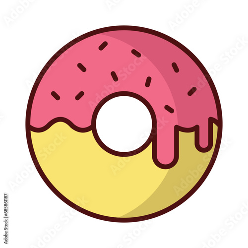 Doughnut icon isolate white background vector stock illustration.