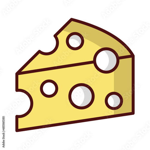 Cheese icon isolate white background vector stock illustration.