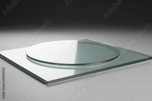 Realistic photo of light gray acrylic sheet with copy space