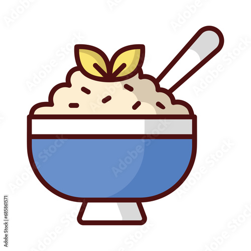 Porridge icon isolate white background vector stock illustration.