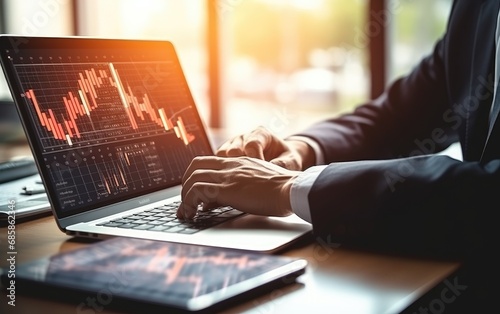 Business people analyze fin...