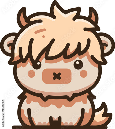 Cute brown highland cow
