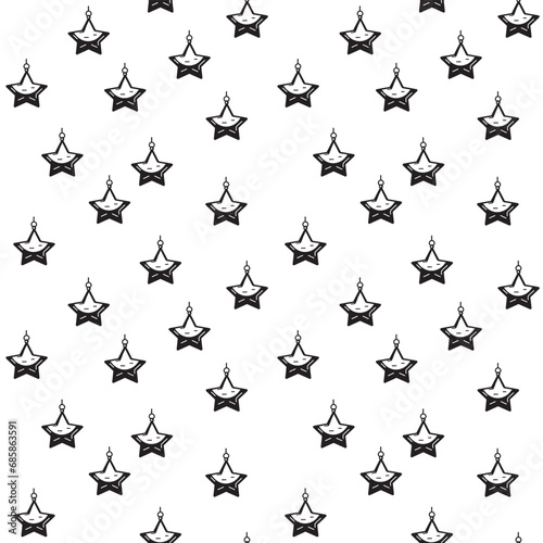 vector black and white stars on a white background