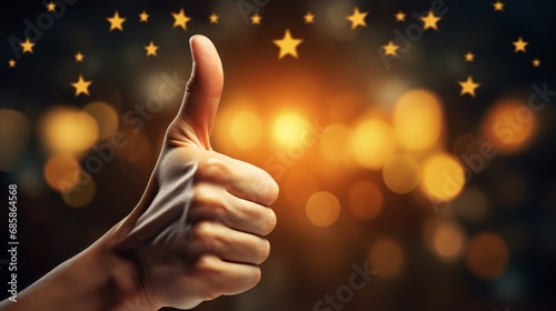 A thumbs-up emoji next to a glowing review demonstrates our customers' immense satisfaction. Five stars and beyond! photo