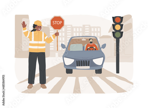 Traffic laws isolated concept vector illustration. Traffic code, obey laws and regulations, driving license, vehicle movement rules, road safety, violation fine, international vector concept.