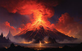 vulcão em erupção 