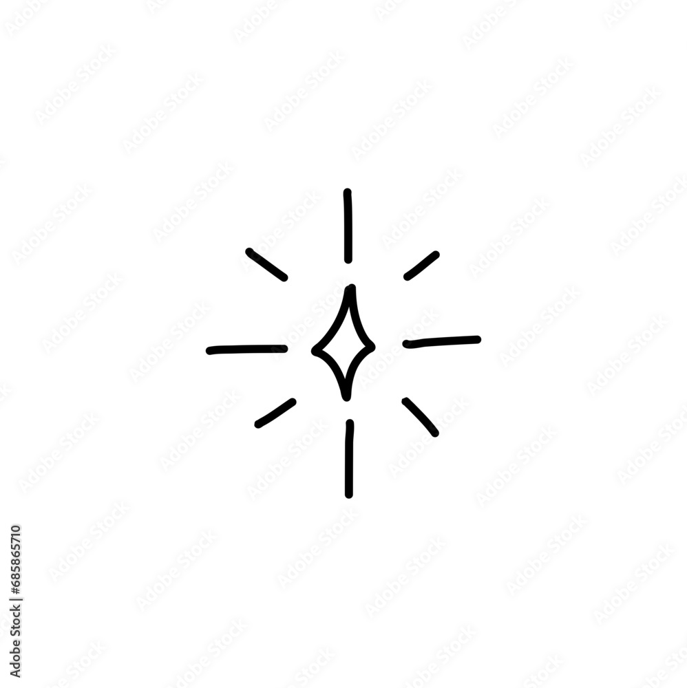 Line star glitter shine of doodle. Star shine glow, spark glitter, sparkle light vector illustration. Line star glitter shine of doodle. Star shine glow, spark glitter, sparkle light vector illustration.