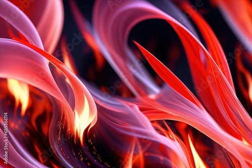 Abstract background, tongues of flame, vibrant colored flames
