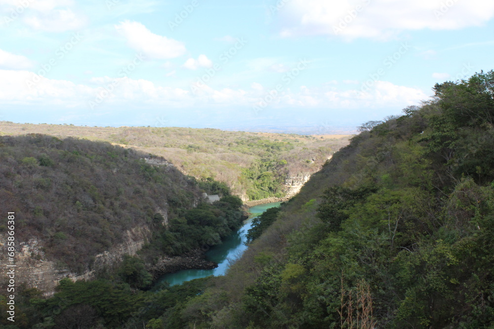 View of a Waterfall in chiapas mexico