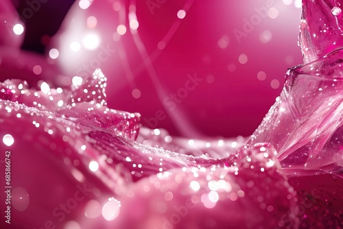 Abstract background, sparkling ice floes colored by the light passing through them.