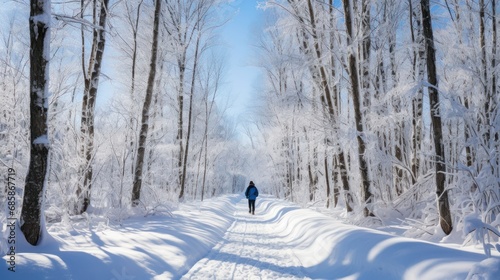 Winter's Embrace: Snowy Trail