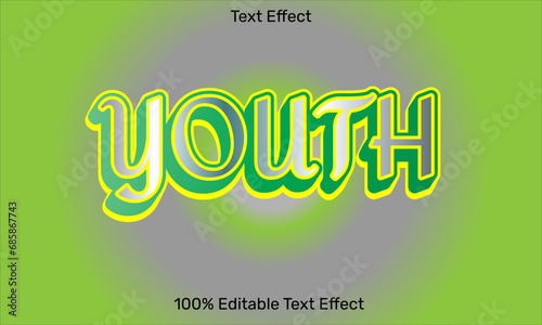Youth text effect in 3d