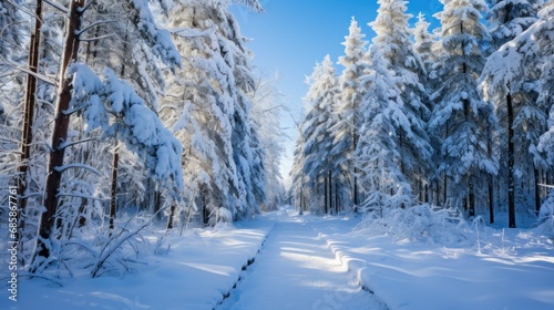 Winter's Embrace: Snowy Trail