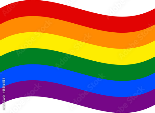 Gay Pride Flag in shape. Traditional symbol for the entire LGBTQ community and gay men