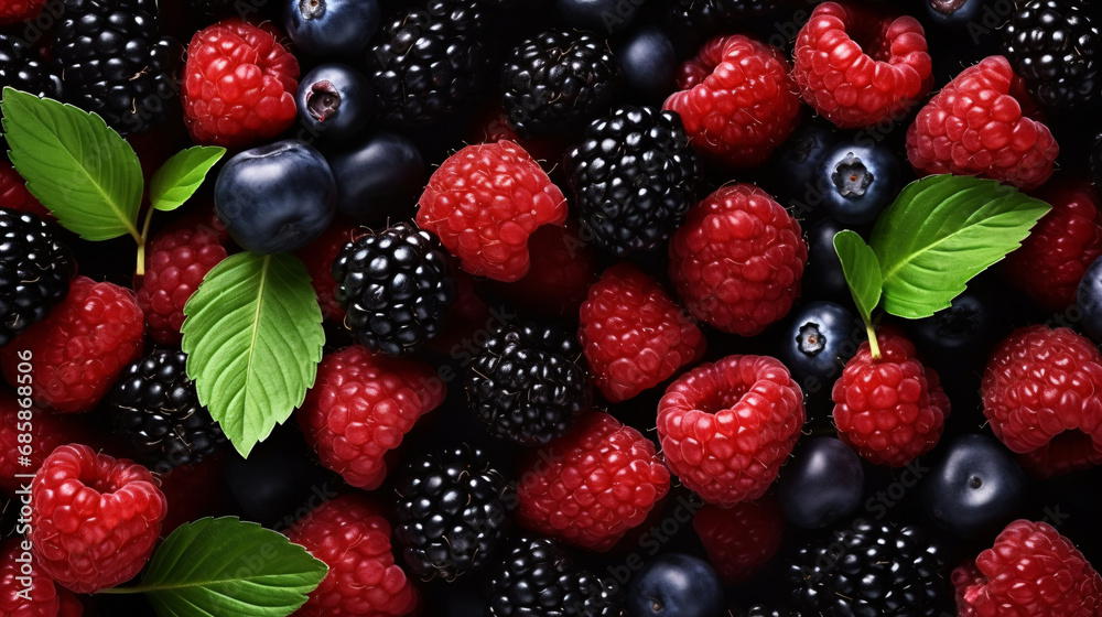berry background, top view. raspberries, blueberries and blackberries, natural backdrop. berry background, top view. raspberries, blueberries and blackberries, natural backdrop.