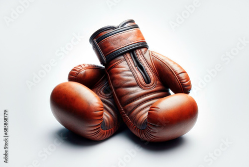 Boxing gloves isolated on white background. AI generative