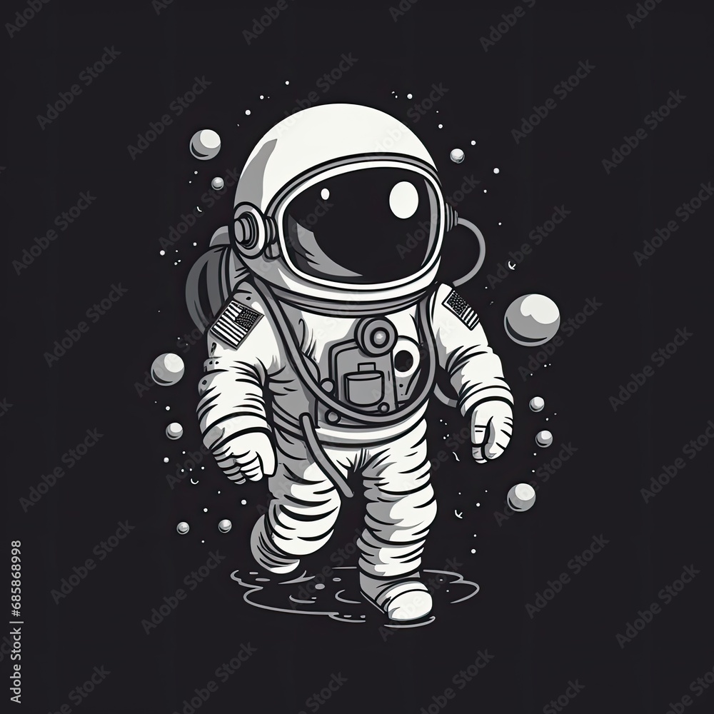 Little astronaut with black transparent background. Generative AI Technology Little astronaut with black transparent background. Generative AI Technology