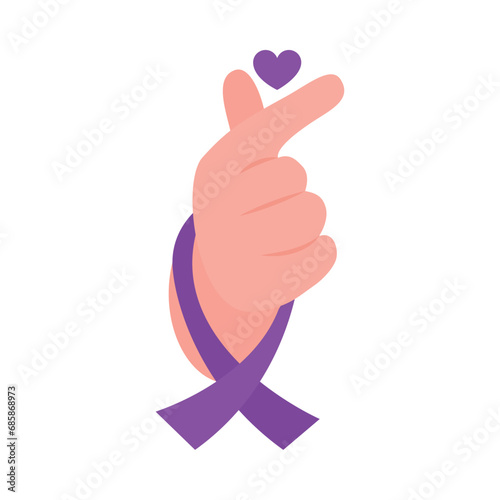 rett syndrome ribbon on hand with heart