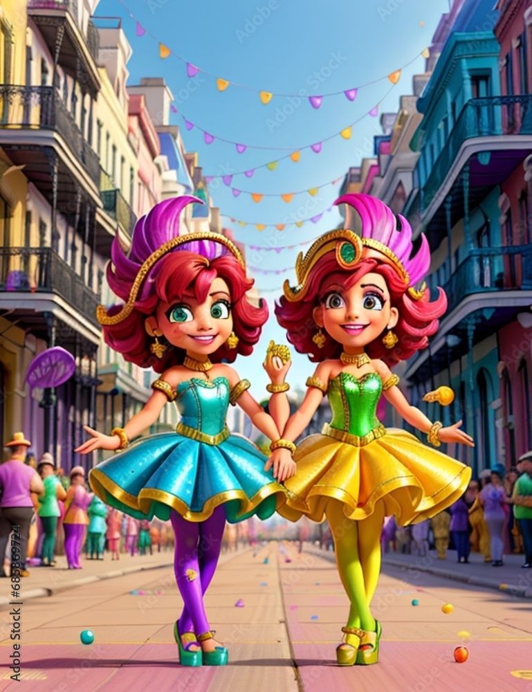 Mardi Gras celebration Animated