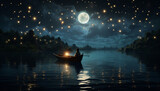 Serenity on the Lake: Moonlit Tranquility