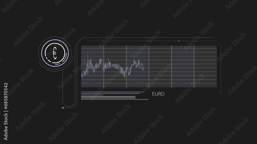 Animated Infographic Of Euro Quotes On Alpha Channel