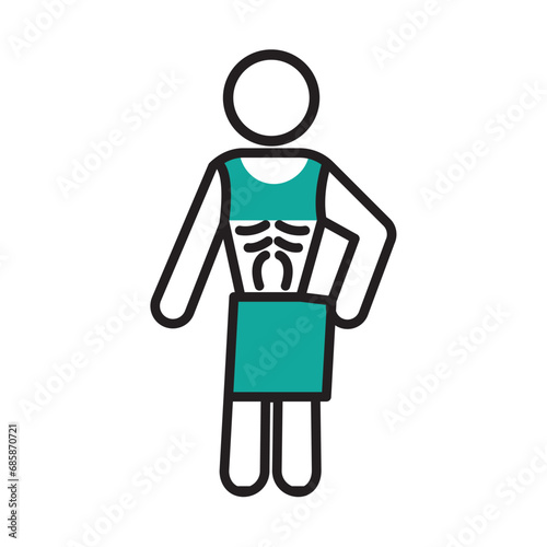 anorexia icon of weight loss illustration