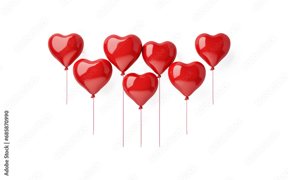 Bunch of red heart balloons on transparent background Bunch of red heart balloons on transparent background