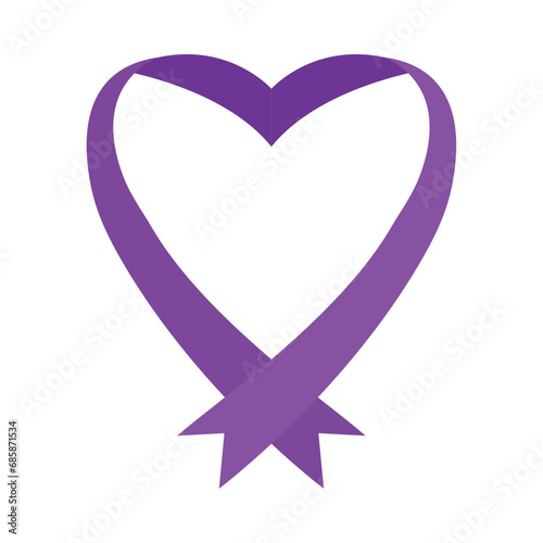 rett syndrome ribbon on heart shape