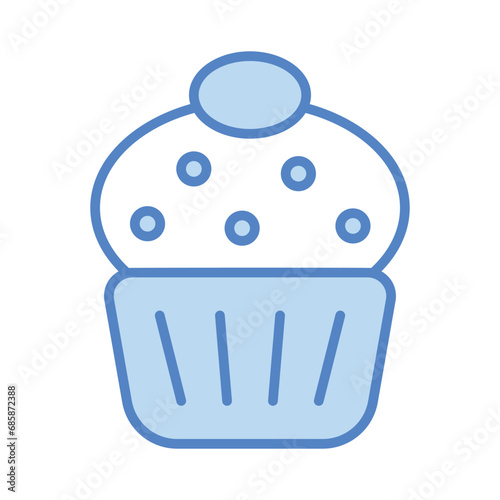 Muffins icon isolate white background vector stock illustration.